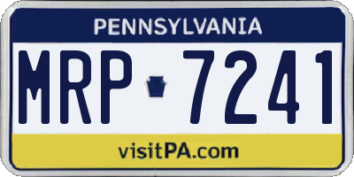 PA license plate MRP7241