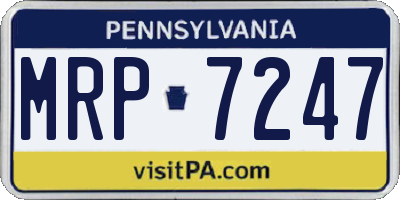 PA license plate MRP7247