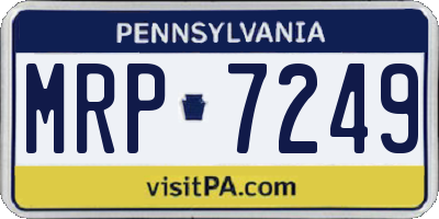 PA license plate MRP7249