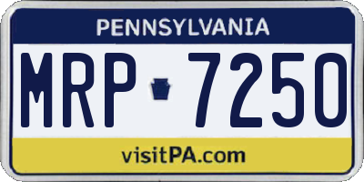 PA license plate MRP7250
