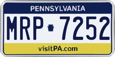 PA license plate MRP7252
