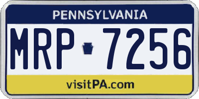 PA license plate MRP7256