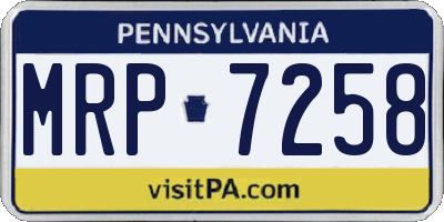 PA license plate MRP7258