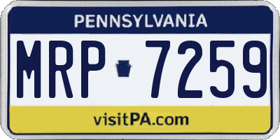 PA license plate MRP7259