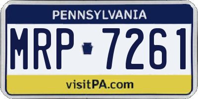 PA license plate MRP7261