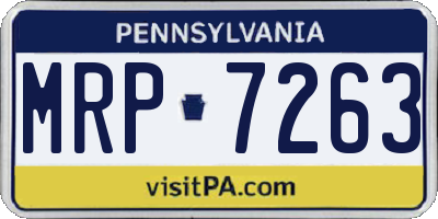 PA license plate MRP7263