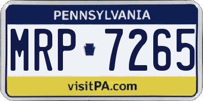 PA license plate MRP7265