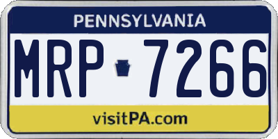 PA license plate MRP7266