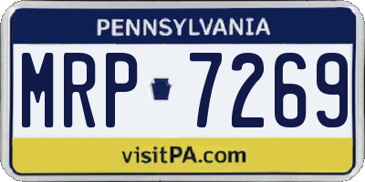 PA license plate MRP7269