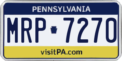 PA license plate MRP7270