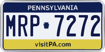 PA license plate MRP7272