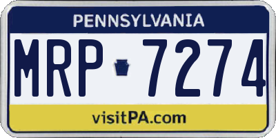 PA license plate MRP7274