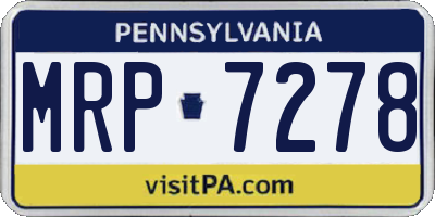 PA license plate MRP7278