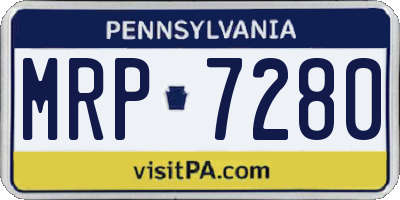 PA license plate MRP7280