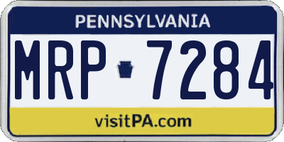 PA license plate MRP7284