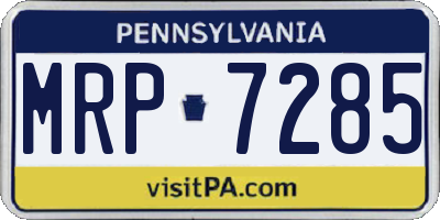 PA license plate MRP7285