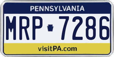 PA license plate MRP7286