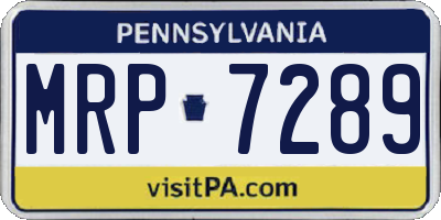 PA license plate MRP7289
