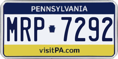 PA license plate MRP7292