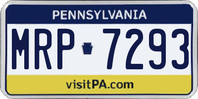 PA license plate MRP7293