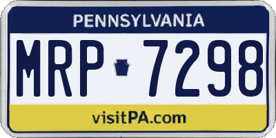 PA license plate MRP7298