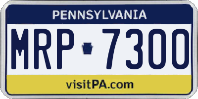 PA license plate MRP7300