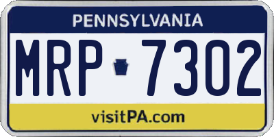 PA license plate MRP7302