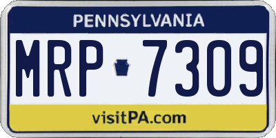 PA license plate MRP7309