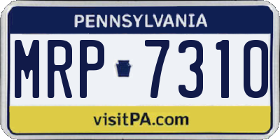 PA license plate MRP7310