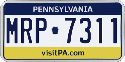 PA license plate MRP7311