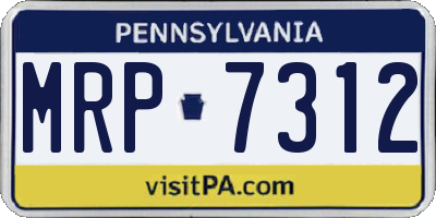 PA license plate MRP7312