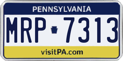 PA license plate MRP7313
