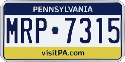 PA license plate MRP7315