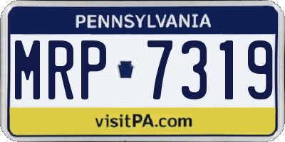 PA license plate MRP7319