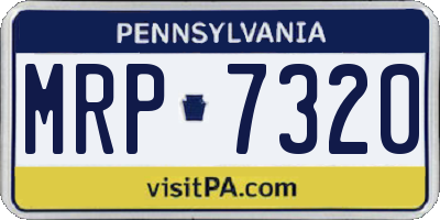 PA license plate MRP7320