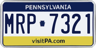 PA license plate MRP7321