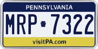PA license plate MRP7322