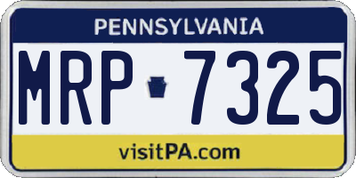 PA license plate MRP7325