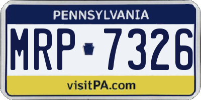 PA license plate MRP7326