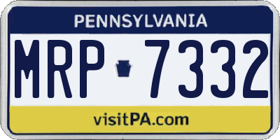 PA license plate MRP7332