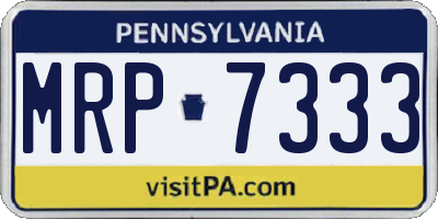 PA license plate MRP7333
