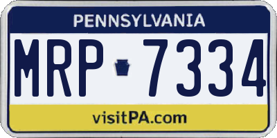 PA license plate MRP7334