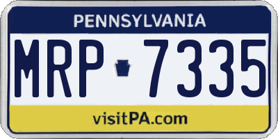 PA license plate MRP7335