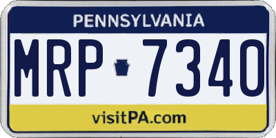 PA license plate MRP7340