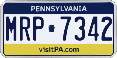 PA license plate MRP7342