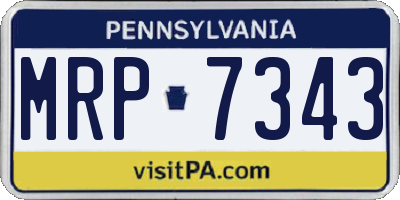 PA license plate MRP7343