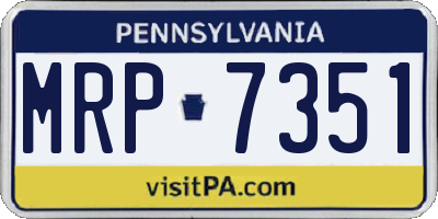PA license plate MRP7351
