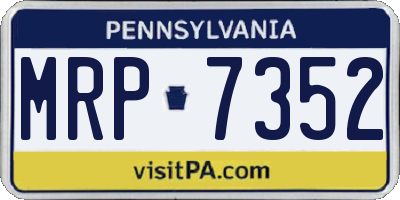 PA license plate MRP7352