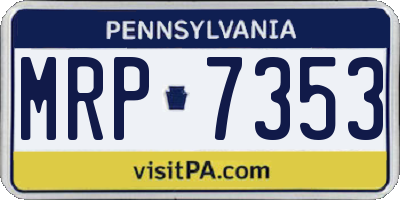 PA license plate MRP7353