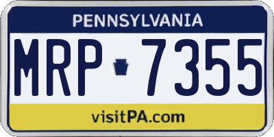 PA license plate MRP7355